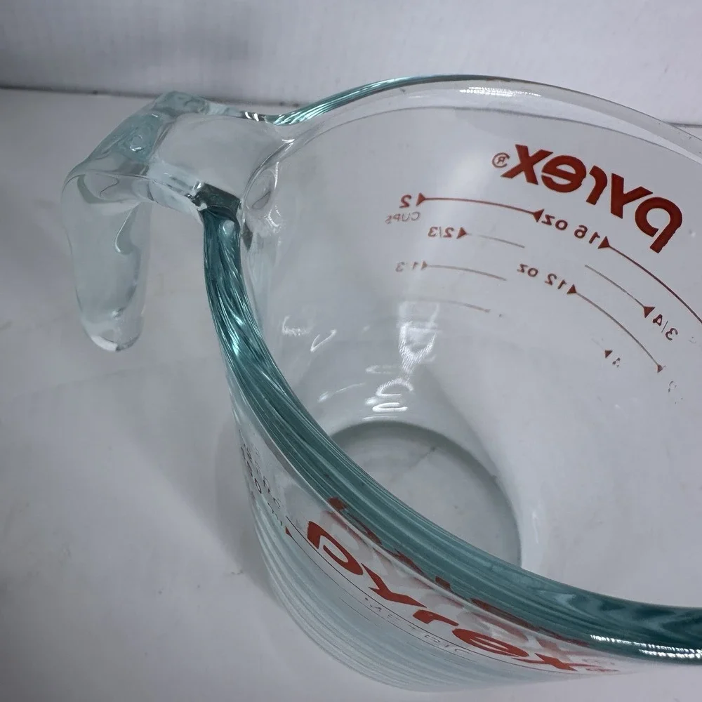 Pyrex Glass‎ Blue Tint 2 Cup 16 Oz Measuring Cup Open Handle